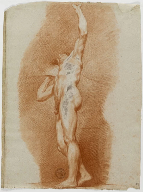 Studio di nudo maschile che soleva un peso - Musee reattu, Arles